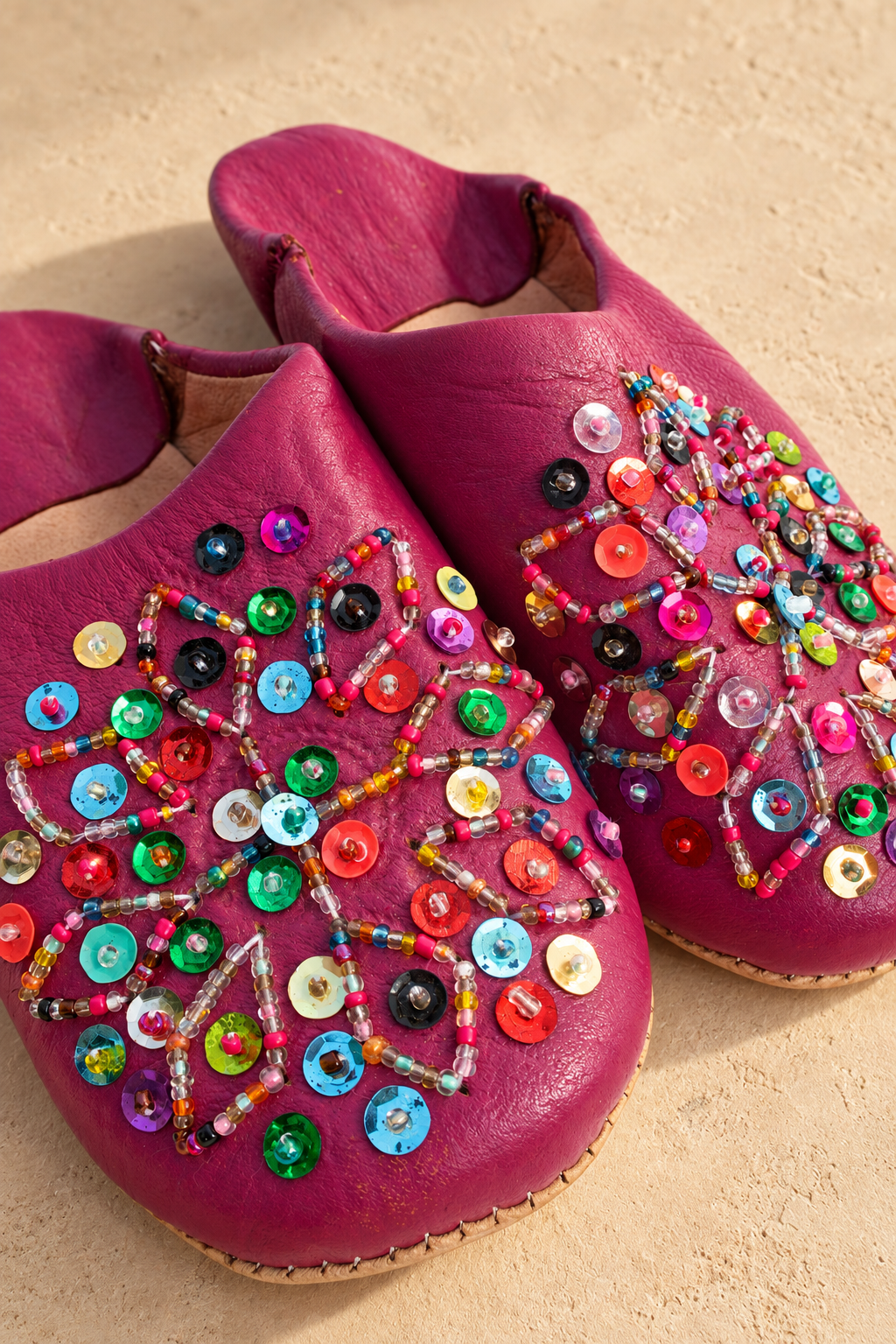 Babouches à perles colorées Enfants