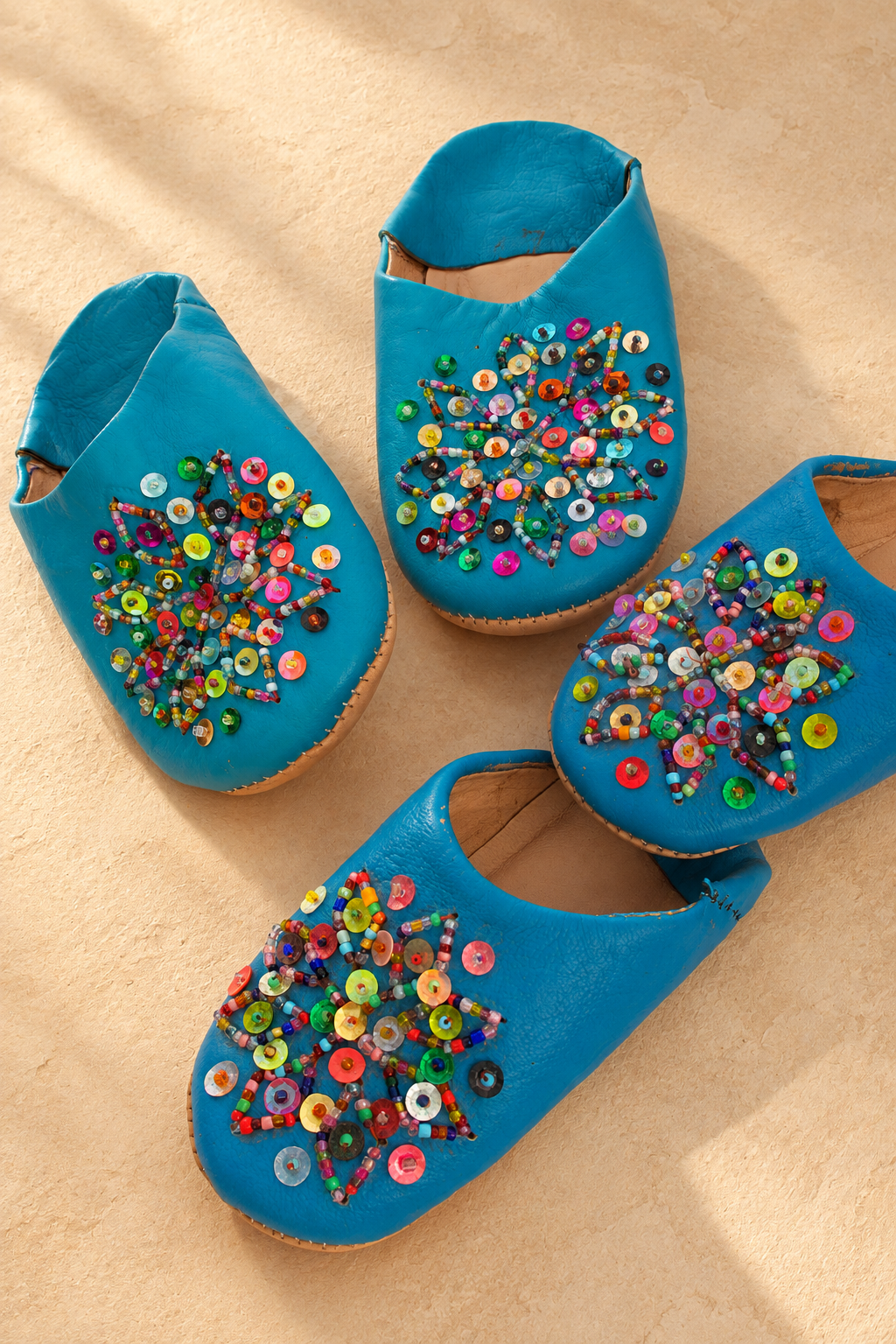 Babouches à perles colorées Enfants