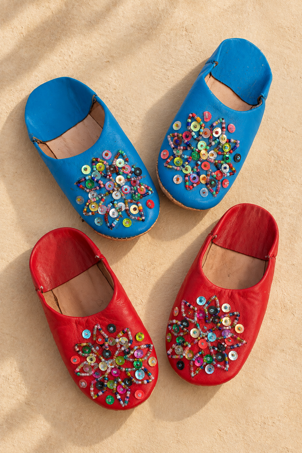 Babouches à perles colorées Enfants