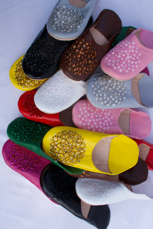 Babouches à perles